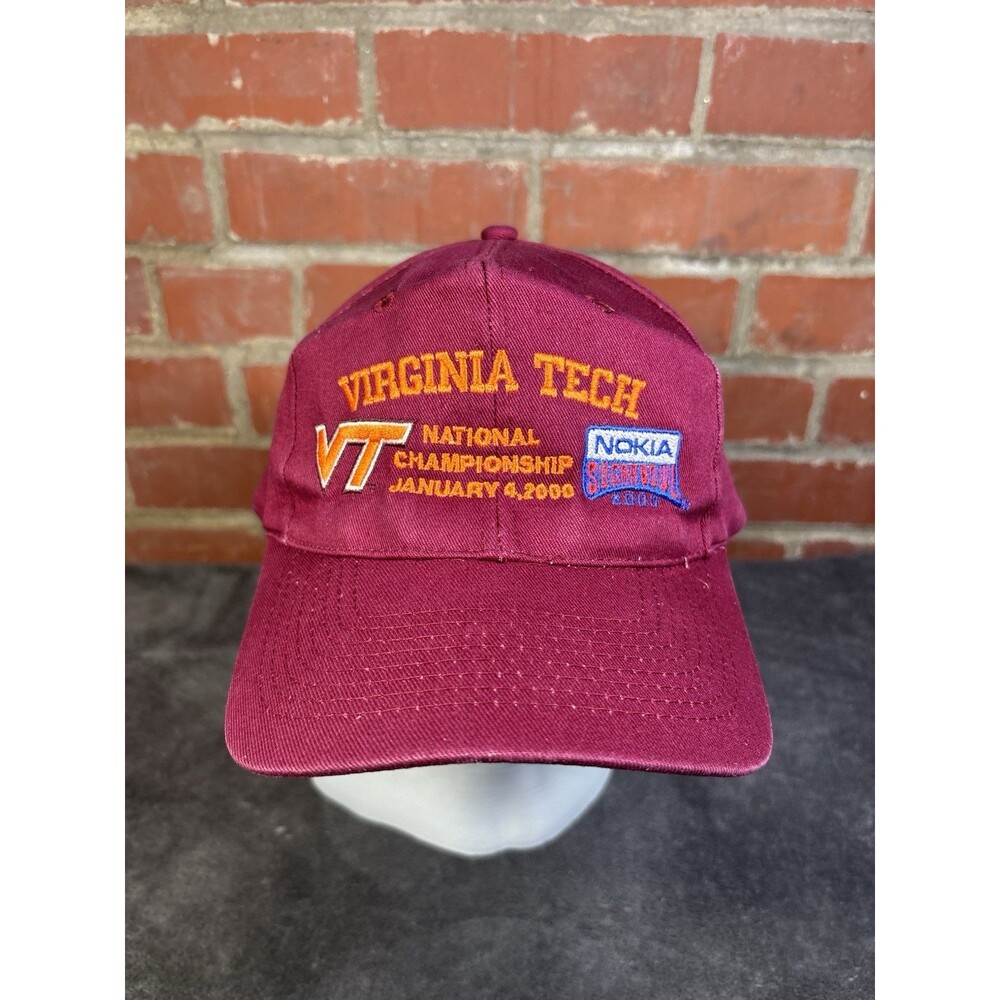 Vintage Y2K Virginia Tech University Hokies Hat Nokia Sugar Bowl Adjustable